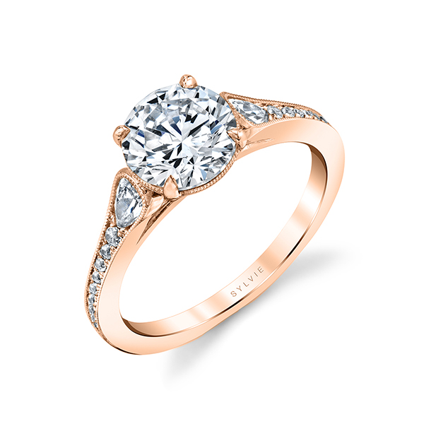 Vintage Inspired Round Diamond Engagement Ring